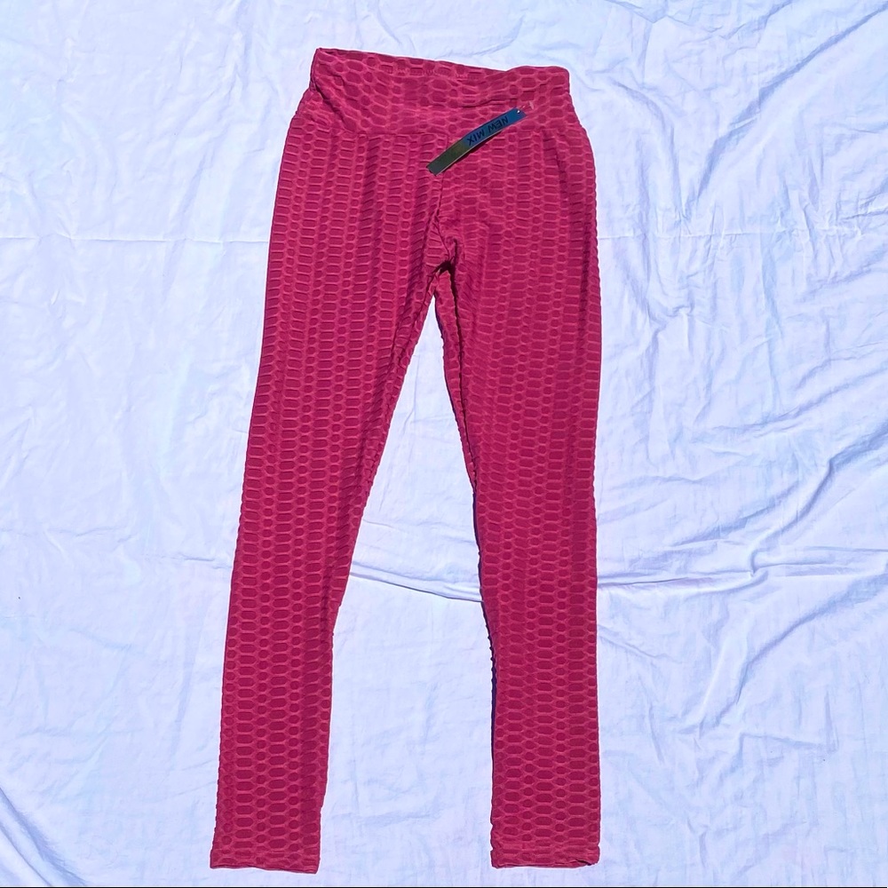 New Mix Textured Knit Leggings, Size S